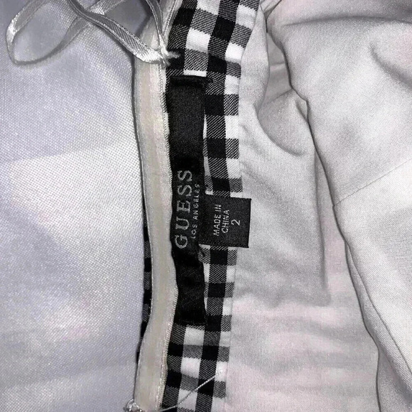GUESS Gingham Off-the-Shoulder Dress size 2 flirty checkered mini dress - Picture 11 of 11